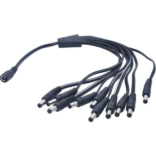 DC5.5 2.1MM 1 to 2 3 4 5 6 8 10 16 Port DC Power Splitter power Cable Male to Female 5.5 x 2.1 mm Plug for Led Strip CCTV Camera
