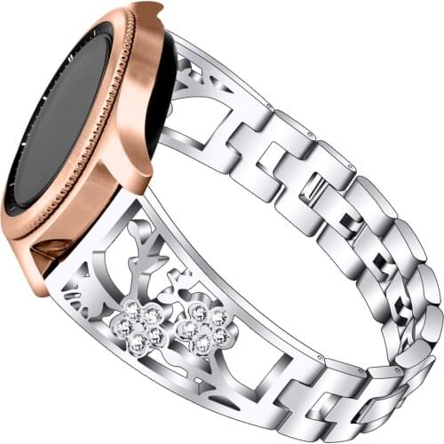 Stylish Stainless Steel Watch Band Strap Universal Exquisite pattern Bracelet Straps with crystal inlaid 20mm/22mm