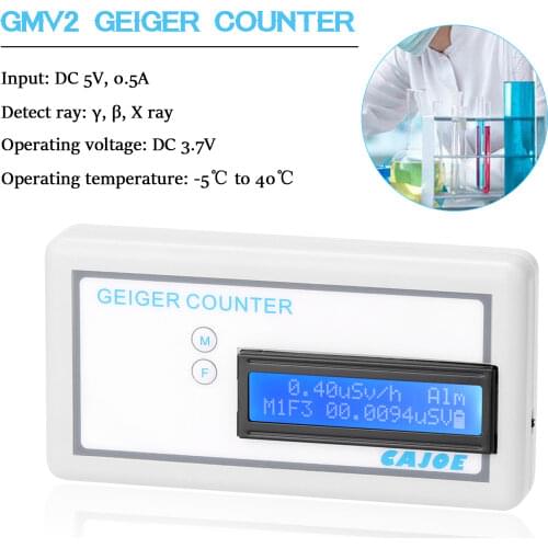 Portable Handle GMV2 Geiger Counter Assembled Nuclear Radiation Detector γ β X Ray with Miller GM Tube Field Radiation Tester