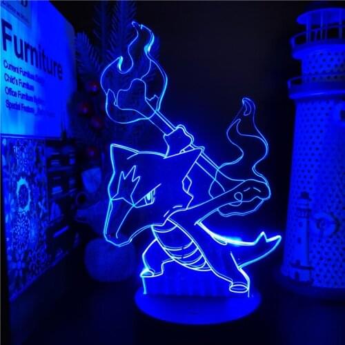 Takara Tomy 3D Lamp Illusion Light Pokemon Go Marowak Anime LED Table Lamp Child Bedroom Decor Nightlight Cool Kid Birthday Gift
