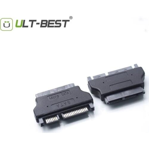 ULT-Best SATA Male to Female Adapter SATA 7+15 22P Male to Micro SATA 7+9 16P Female Converter Adapter Black