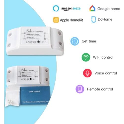 90-250V Wifi Smart Light Switch Moudle 10A Universal Breaker Timer Voice Control Work With HomeKit Alexa Google Assistant