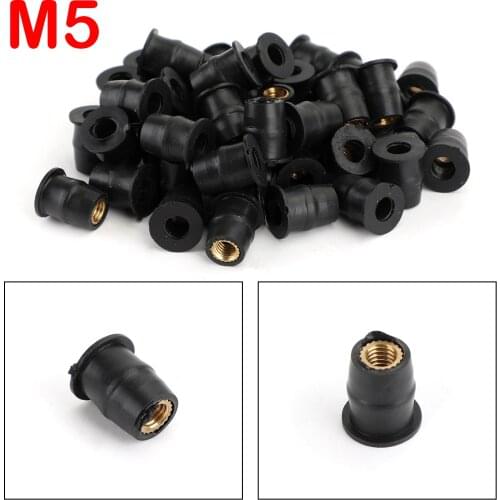 Artudatech Universal M5 10mm 3/8 Rubber Well Nut Windscreen Fairing Wellnuts Windscreen Nut Screw Bolt Auto Motorcycle Motorbike