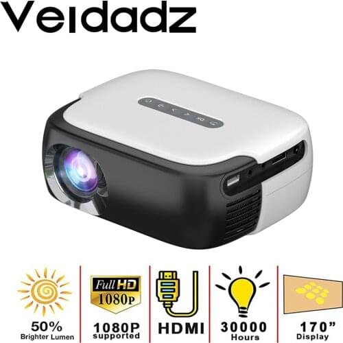 VEIDADZ RD860 Mini LED Portable Movies Projector 640*360 Pixels with HDMI/USB/AV/Audio Interfaces for Home Theater Entertainment