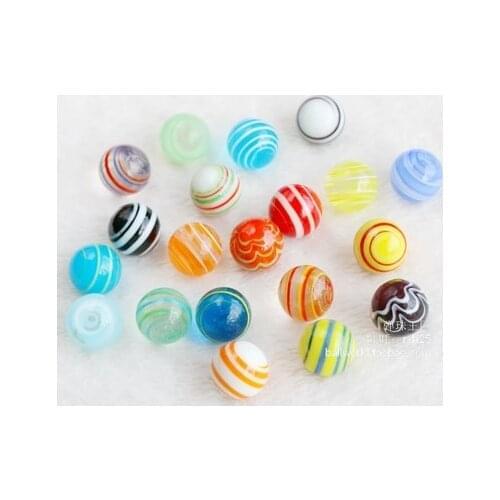Wonderful ball 16 mm wire wound glass marble ribbon water cluster box decorative ball stripe glass bead childrens gift