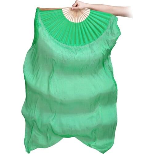 Hot Selling Belly Dancing Fans For Ladies 100% Silk Veil Red Green Yellow Fans Female High Quality Belly Dance Decoration 10416