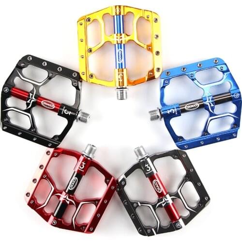 1 Pair Aluminum Flat Bike Pedals with 3 Sealed Bearings MTB Road Bicycle Wide Platform Pedals Mountain Bike Accessories Part