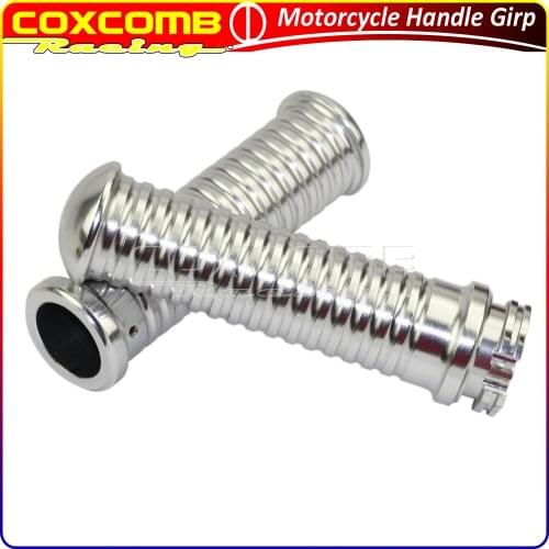 1Pair Universal Motorcycle CNC Aluminum Retro 1" 25mm Handlebar Grip For Harley Honda Suzuki Yamaha Cruisers Choppers Custom