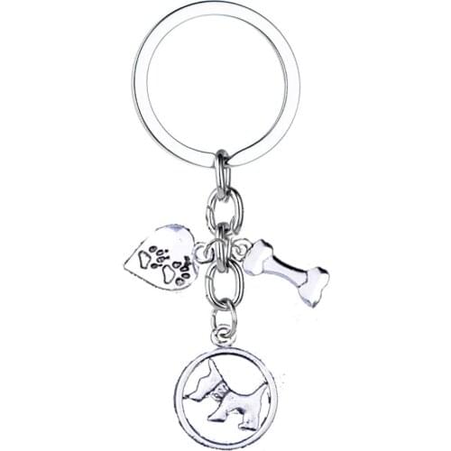 12PC Lovely Dog Pet Bone Dog Paw Heart Key Chain Women Girls Animals Dog Lover Charm Pendant Keychain Gifts Jewelry Accessories