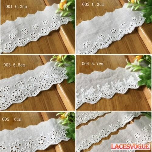 14yards 5cm Cotton embroidery lace fabric Garment needlework sewing Patchwork DIY Handmade accessories Clothes decoration 758