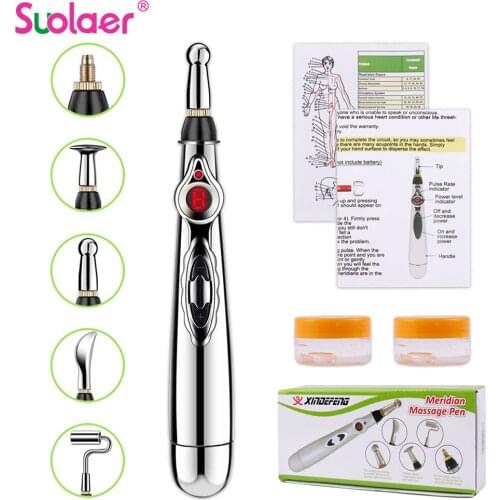 5 Heads Electronic Acupuncture Pen Electric Meridians Laser Therapy Heal Massage Pen Meridian Energy Pen Relief Pain Tools Sets