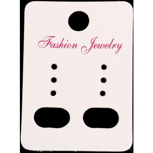 8SEASONS 100 PCs White Ear Hooks Earring Display Cards 45x32mm (B06264)