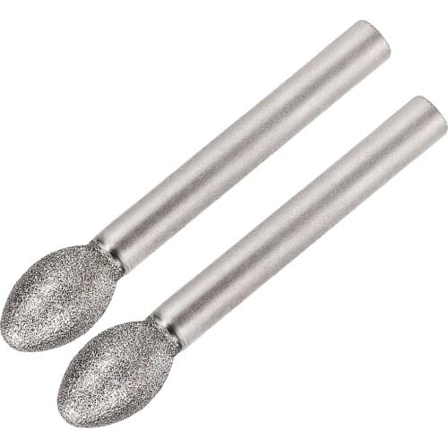 Uxcell Diamond Burrs for Rotary Tool 1/4-Inch Shank 10mm Tapered 120 Grit 2 Pcs Torch-shaped 10mm