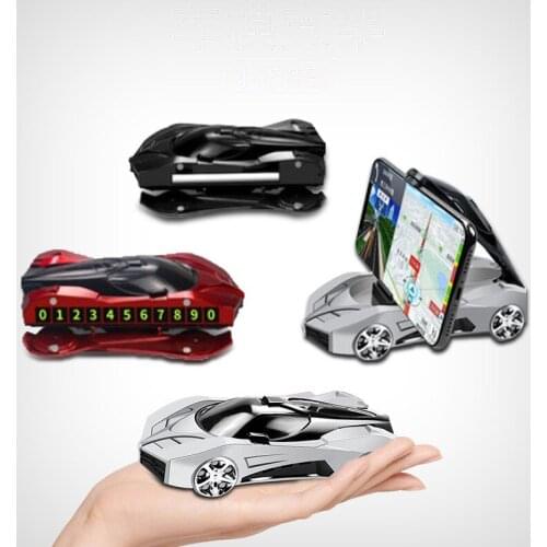 Car model car mobile phone bracket navigation center console home decoration support seat with aromatherapy parking number plate