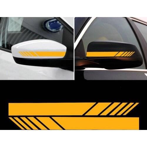 2 Pcs/Set Car Rearview Mirror Stripe Personalized Decorative Car Sticker Reflective Warning Sticker Universal Type