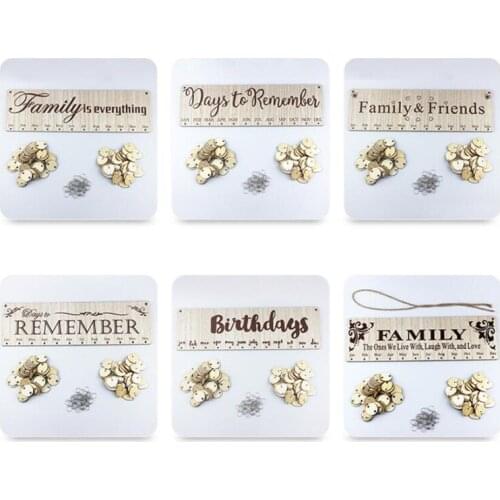 Chritsmas Birthday Special Days Reminder Board Home Hanging Decor Wooden Calendar Board Hanging Ornament DIY New Year Decoration