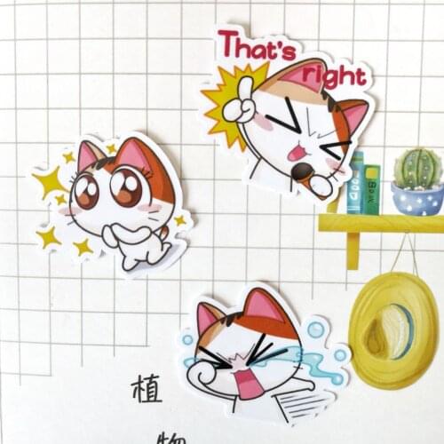 40pcs Cute Cat Cartoon Photo Album Scrapbook Waterproof Decoration Sticker DIY Handmade Gift Scrapbook Sticker
