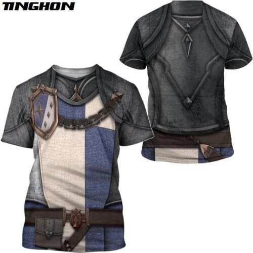 3D Cosplay Samurai armor Printed Men t shirt Street Fashion Short sleeve shirt Knight armor street Casual Unisex T-shirt Tops 02