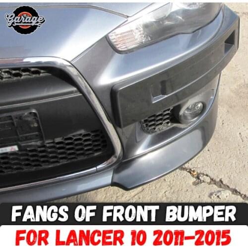 Fangs of front bumper for Mitsubishi Lancer 10 2011-2015 ABS plastic cover pad body kit accessories car tuning styling