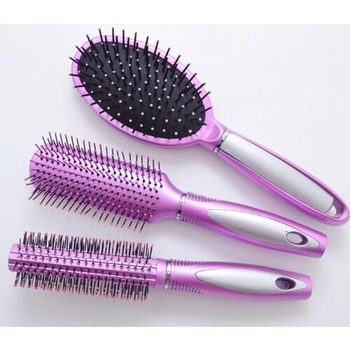 1Set Salon Detangling Hair Brush Set Tangle Free Cushion Massage Comb Paddle Brush Soft Bristles