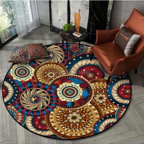 Fashion Color Garland Flower Ethnic Style Living Room Bedroom Hanging Basket Chair Round Floor Mat Carpet Customization