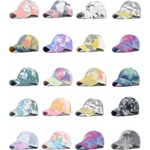 Fashion Summer Unisex Baseball Cap For Men Women Tie-dyed Sun Hat Cotton Snapback Hip Hop Hat Adjustable Outdoor Golf Dad Hats