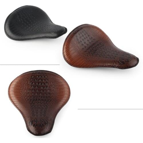 Motorcycle Custom Alligator Solo Seat For Harley Sportster Dyna Street Bob & Fat Bob