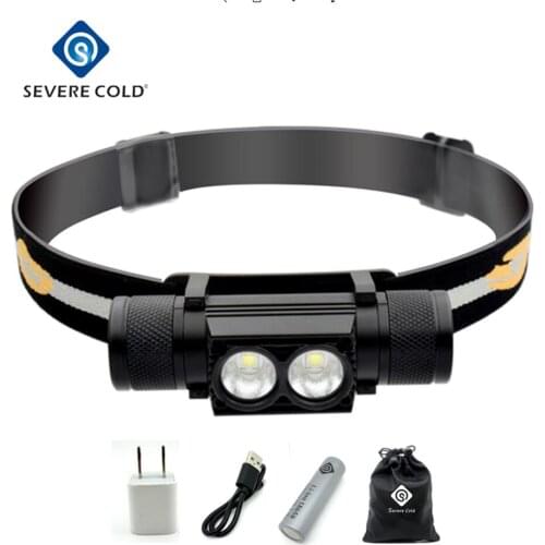 Severe Cold Newest LED Headlight USB Rechargeable Headlamp XML L2 Head Light 18650 Rechargeable Battery Camping Work Head Lamp