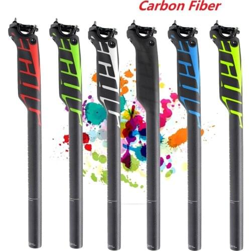 Carbon Fiber Seat Post MTB Mountain Bike Road Bicycle Ultralight Seat Tube 27.2-30.9-31.6mm*350mm/400mm Bike Seatpost Cycling