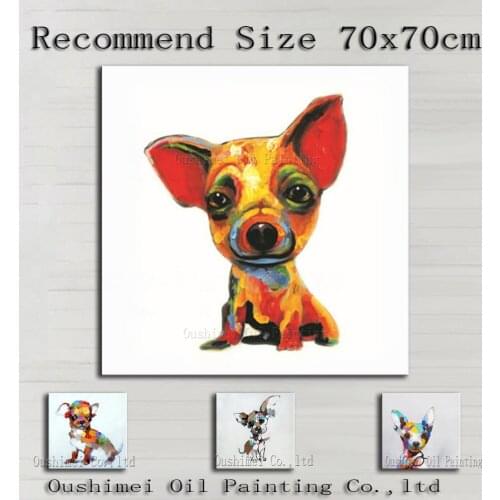 Professional Artist Hand-painted High Quality Modern Dog Canvas Painting For Wall Decorative Various Dog Oil Painting Decoration