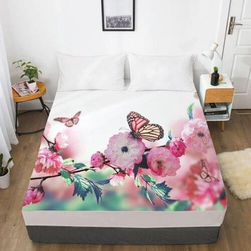 3D Fitted Sheet Custom Twin Full Queen King Size Mattress Cover With Elastic Bed Sheet 200x220 Bedding For Wedding Microfiber