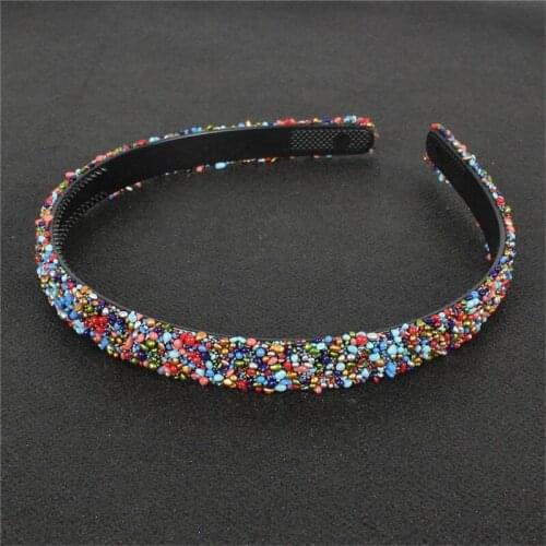 Simulated Crystal Pearl Rhinestones Luxury Hair Accessories Hairbands Sparkly Padded Hair Bands Headdress White Women Headbands