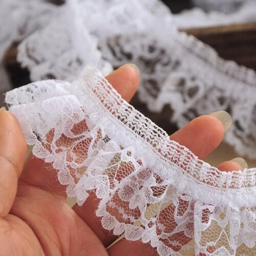 10meters 4cm Wide Mesh Fabric White Lace Ribbon Guipure Wedding Dress Sewing Trim Lace Fabric For Sew Trimmings Crafts