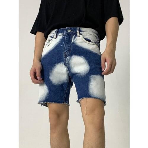Personalized Tie Dyed Men Shorts Retro Denim Short Jeans Hip Hop Streetwear Women Boyfriend Shorts Summer Clothes Leisure