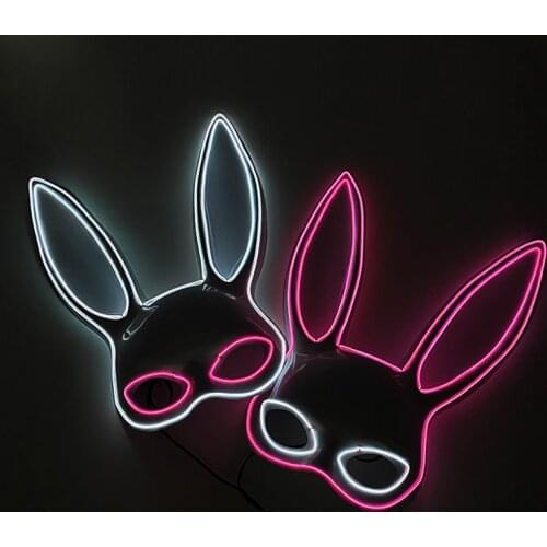 Halloween LED Mask Glowing LED Mask Mascara Costume Mask DJ Party Light Up Masks Halloween Cosplay Mask Light up Decoration