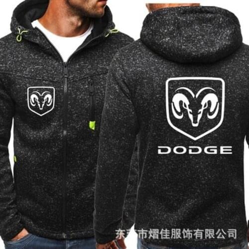 Spring Autumn Mens Hoodie for DODGE Logo High Quality Hooded Sweatshirts Zipper Clothing R