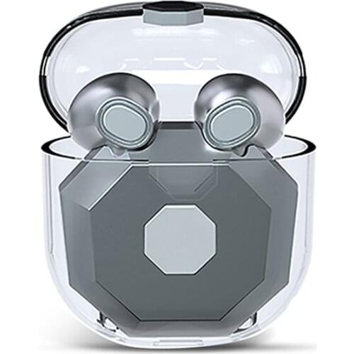 TWS Bluetooth Earphone Wireless Earbuds Portable Hi-fi Sound HD Mic With Transparent Charging Case Creative Design