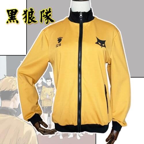 Anime Haikyuu Coat Cosplay Costumes Black Wolf MSBY Team Uniform Jacket School cos suit
