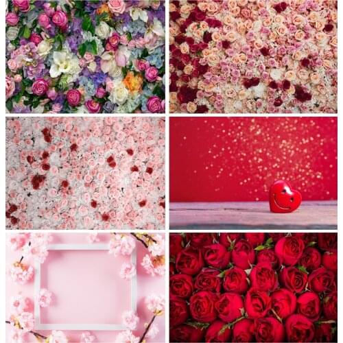 Vinyl Valentines Day Photography Backdrops Wooden Board Flower Party Backgrounds Birthday Decor Photo Backdrop 201214QMH-02
