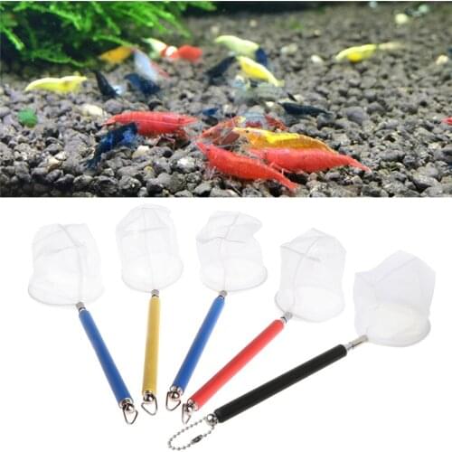 1Pc Stainless steel Rod Fishing Tank Net Retractable Round Square Fish Shrimp Capture For Aquarium Tools Catching Net C42