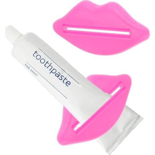 1 PCS Toothpaste tube squeezer sexy red lips shape bathroom tube dispenser cream squeezer random