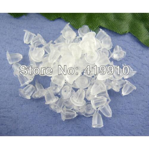 1000PCs Translucent Rubber Back Earring Stoppers 5*5mm M00342