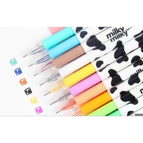 12 Pcs/set Cute Cows Color Gel Pen Creative Stationery Color Cartoon Writing Graffiti Pens Korean Gel 12 P Y7O7