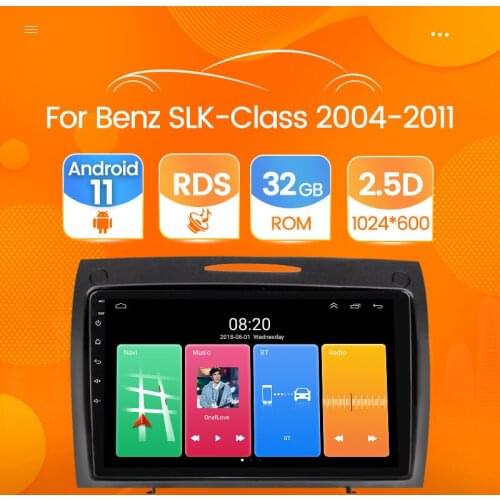 2+32G Android 11 Car Radio GPS Player for Mercedes Benz SLK R171 W171 2000 2001-2011 Stereo Multimedia Unit Support WIFi RDS BT