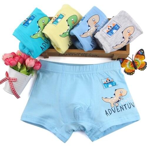 5Pcs/1lot Baby Boys Underwear Cartoon Dinosaur Panties Children Cotton Boxers Kids Cute Printed Underpants For 2-10Y KU30
