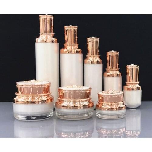 5pcs 15ml 30ml 50ml 100ml 120ml Cosmetic Containers Bottles Acrylic Lotion Pump Packaging Refillable Bottle Cream Jar
