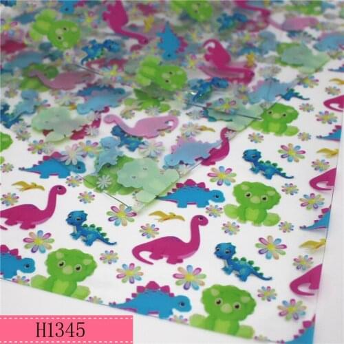 A4 20*33CM dinosaur cartoon Transparent UV clear print pvc fabric for DIY accessories H1345
