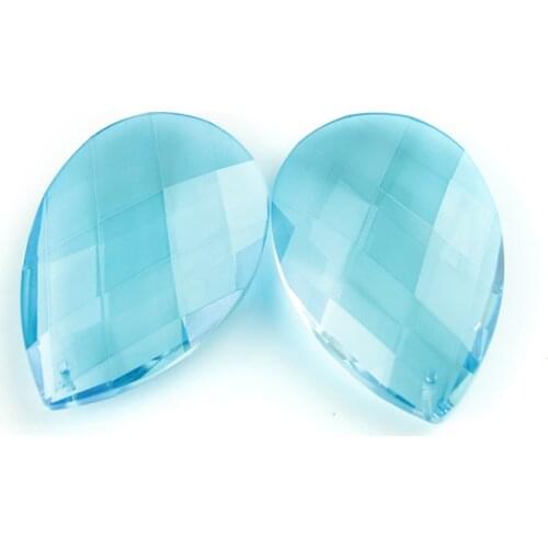 38mm/50mm Aquamarine Tear Drop Glass Crystal Prism DIY Pendant Chandelier Jewelry Suncatcher Space Faceted