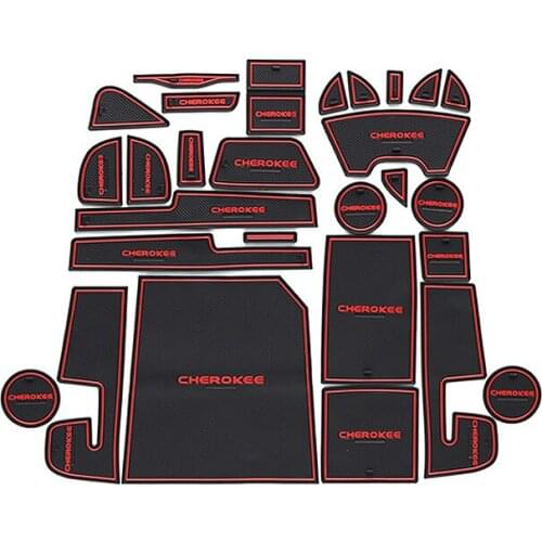 For Jeep Cherokee KL 2014 2015 2016 2017 2018 2019 Gate slot pad Door Groove Mat anti-slip Cup pad Cover Interior Accessories