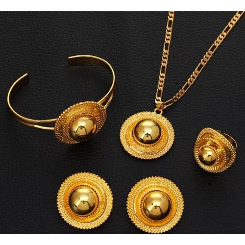 Ethiopian Wedding Jewelry sets Gold Color Ethnic Habesha Africa Traditional Festival Jewelry
